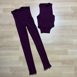Elegant Purple Sleeveless matching set